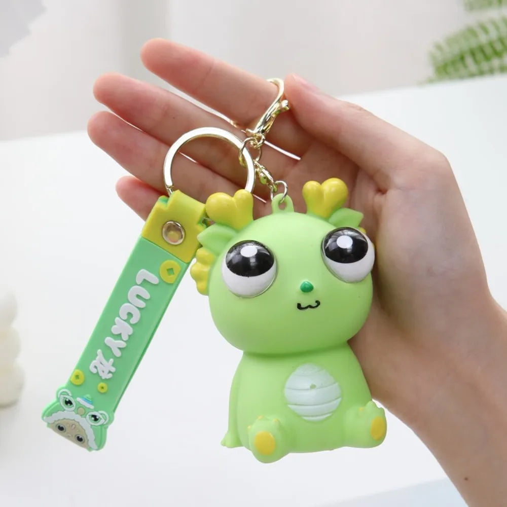 Big Eyed Dragon Squishy Toy | Pop Eyes Fidget Keychain for Stress Relief
