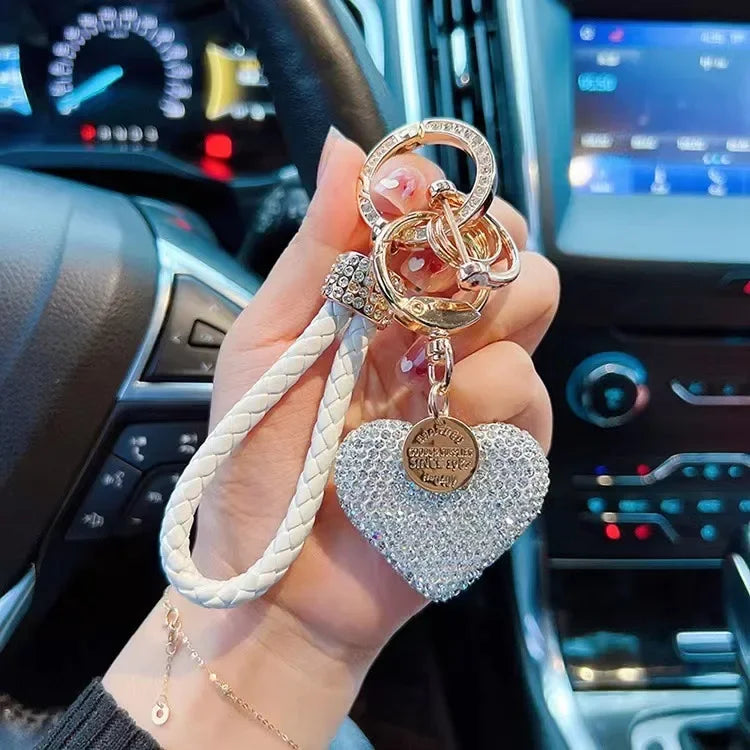Leather Love Key Chain | Heart-Shaped Car Bag Pendant