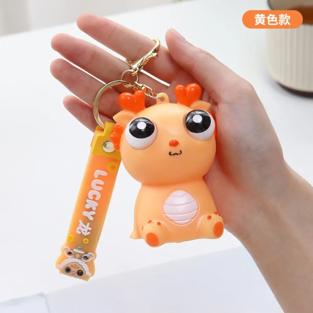 Big Eyed Dragon Squishy Toy | Pop Eyes Fidget Keychain for Stress Relief